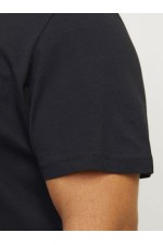 JJECALEB VARSITY TEE SS O-NECK NOOS PLS - ΜΑΥΡΟ