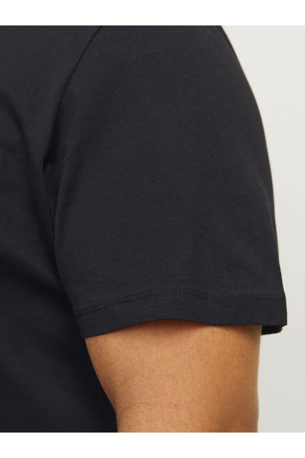 JJECALEB VARSITY TEE SS O-NECK NOOS PLS - ΜΑΥΡΟ