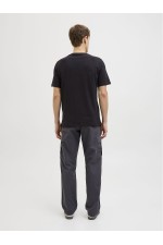 JREBJEANS REBEL PRINT TEE SS O-NECK SN - ΜΑΥΡΟ