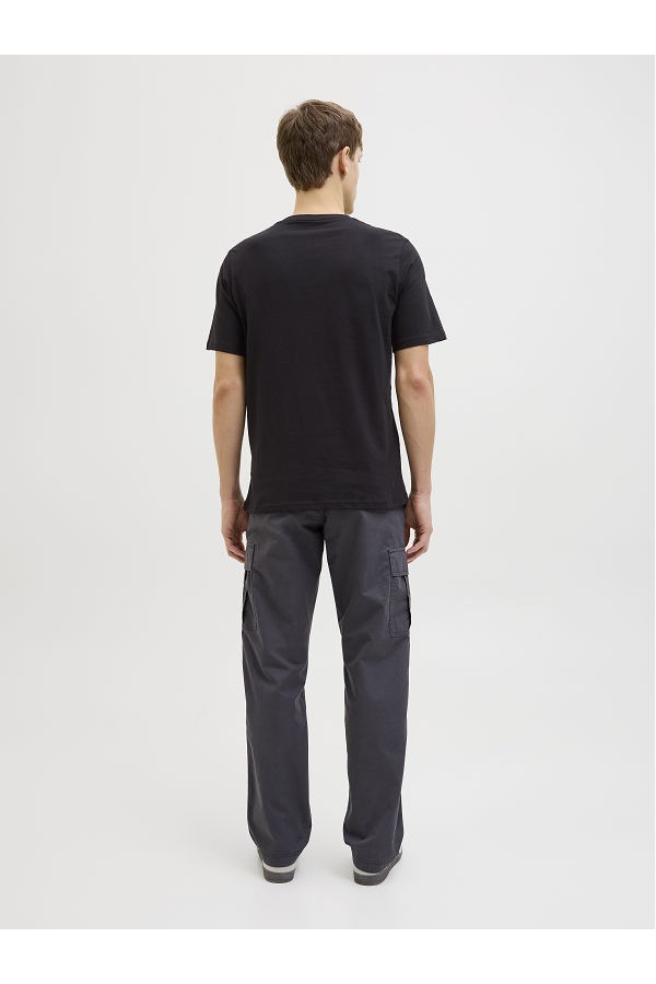 JREBJEANS REBEL PRINT TEE SS O-NECK SN - ΜΑΥΡΟ