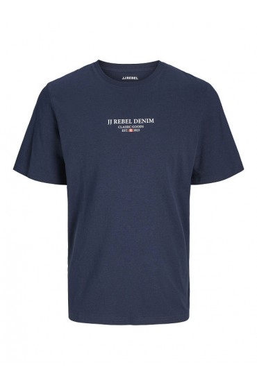JREBJEANS REBEL PRINT TEE SS O-NECK SN - ΜΠΛΕ