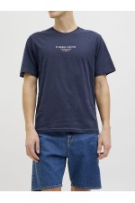 JREBJEANS REBEL PRINT TEE SS O-NECK SN - ΜΠΛΕ