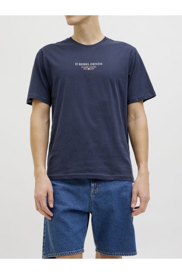 JREBJEANS REBEL PRINT TEE SS O-NECK SN - ΜΠΛΕ