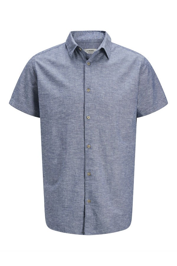 JREBMOSS SUNNY SHIRT SS - ΜΠΛΕ ΑΝΟΙΧΤΟ