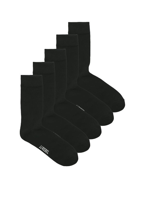 JREBREBEL LOGO SOCKS 5 PACK - ΜΑΥΡΟ