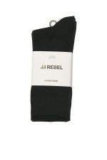 JREBREBEL LOGO SOCKS 5 PACK - ΜΑΥΡΟ