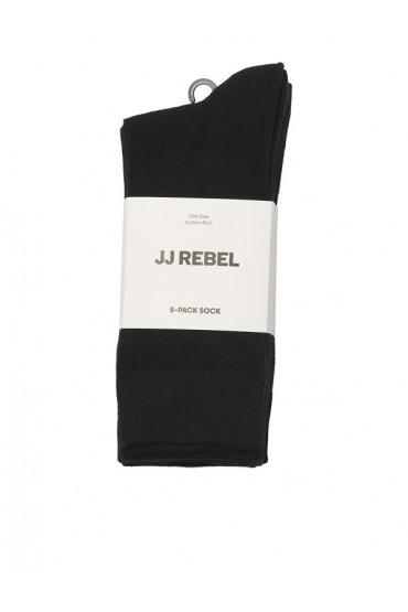 JREBREBEL LOGO SOCKS 5 PACK - ΜΑΥΡΟ