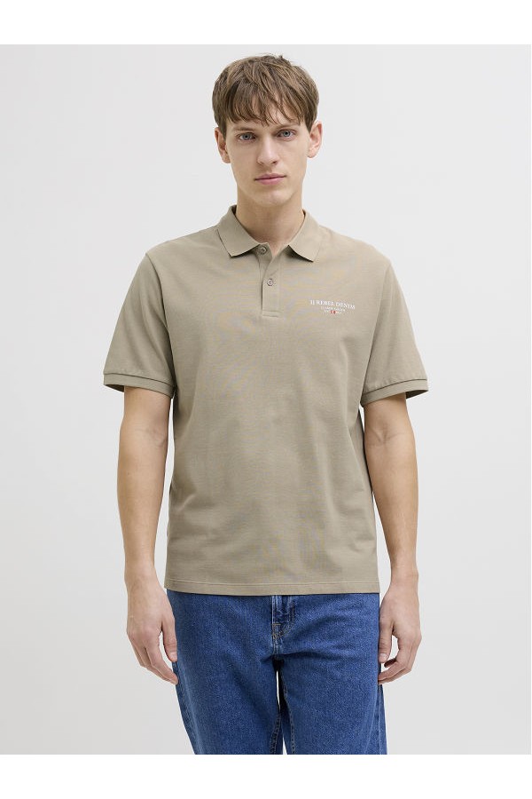 JREBJEANS REBEL PRINT POLO SS - ΜΠΕΖ