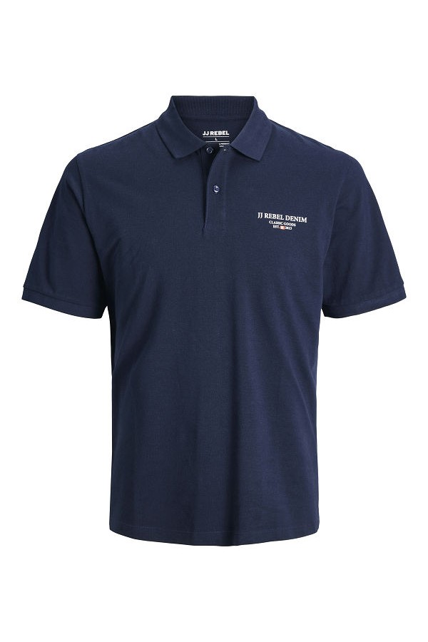 JREBJEANS REBEL PRINT POLO SS - ΜΠΛΕ
