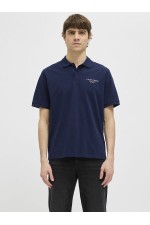 JREBJEANS REBEL PRINT POLO SS - ΜΠΛΕ