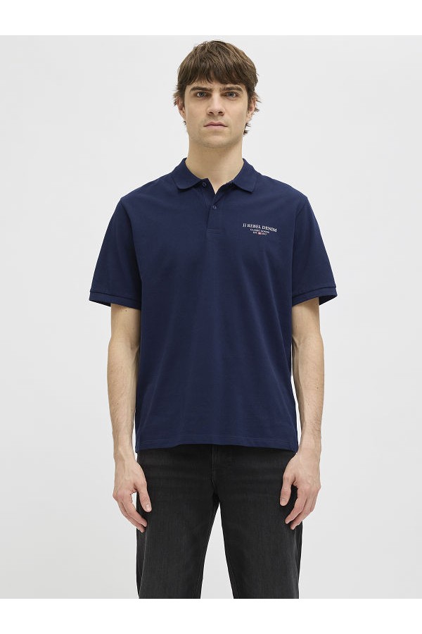 JREBJEANS REBEL PRINT POLO SS - ΜΠΛΕ