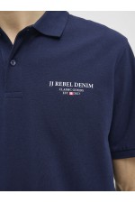 JREBJEANS REBEL PRINT POLO SS - ΜΠΛΕ