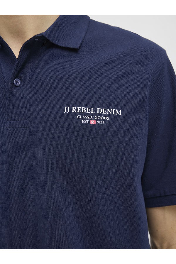 JREBJEANS REBEL PRINT POLO SS - ΜΠΛΕ