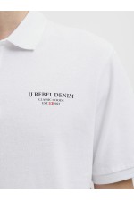 JREBJEANS REBEL PRINT POLO SS - ΛΕΥΚΟ