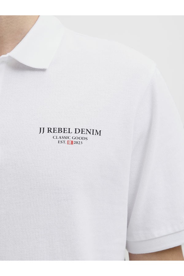 JREBJEANS REBEL PRINT POLO SS - ΛΕΥΚΟ