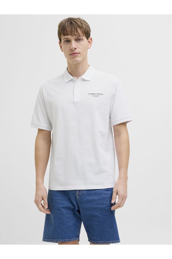 JREBJEANS REBEL PRINT POLO SS - ΛΕΥΚΟ
