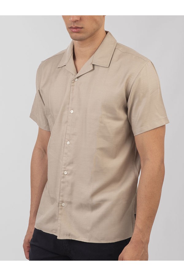 SHORT SLEEVE SHIRT - ΜΠΕΖ