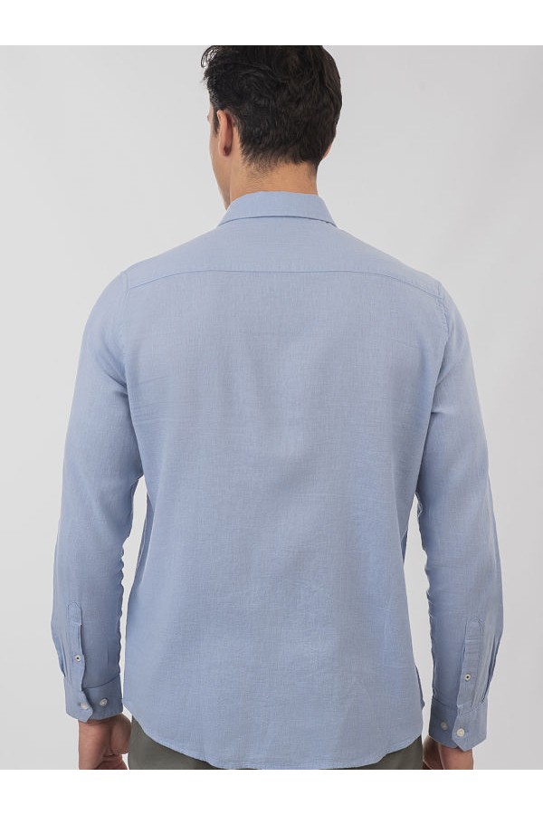 LONG SLEEVE SHIRT - ΜΠΛΕ ΑΝΟΙΧΤΟ