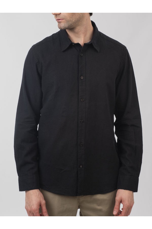 LONG SLEEVE SHIRT - ΜΑΥΡΟ