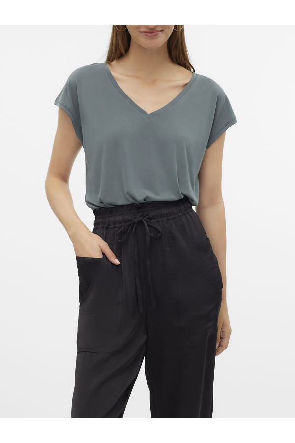 VMFILLI SS V-NECK TEE NOOS - ΠΡΑΣΙΝΟ