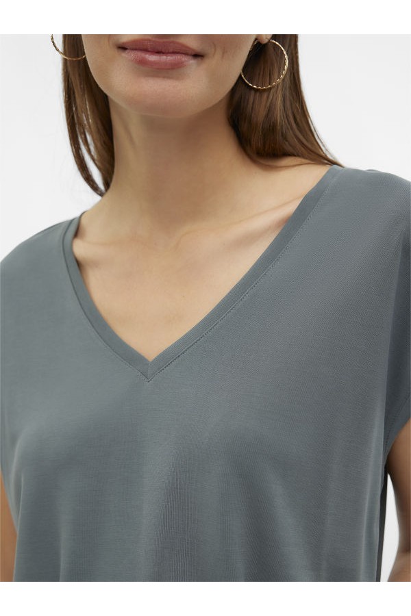 VMFILLI SS V-NECK TEE NOOS - ΠΡΑΣΙΝΟ