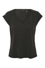VMFILLI SS V-NECK TEE NOOS - ΜΑΥΡΟ