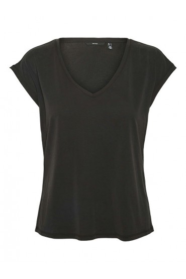 VMFILLI SS V-NECK TEE NOOS - ΜΑΥΡΟ