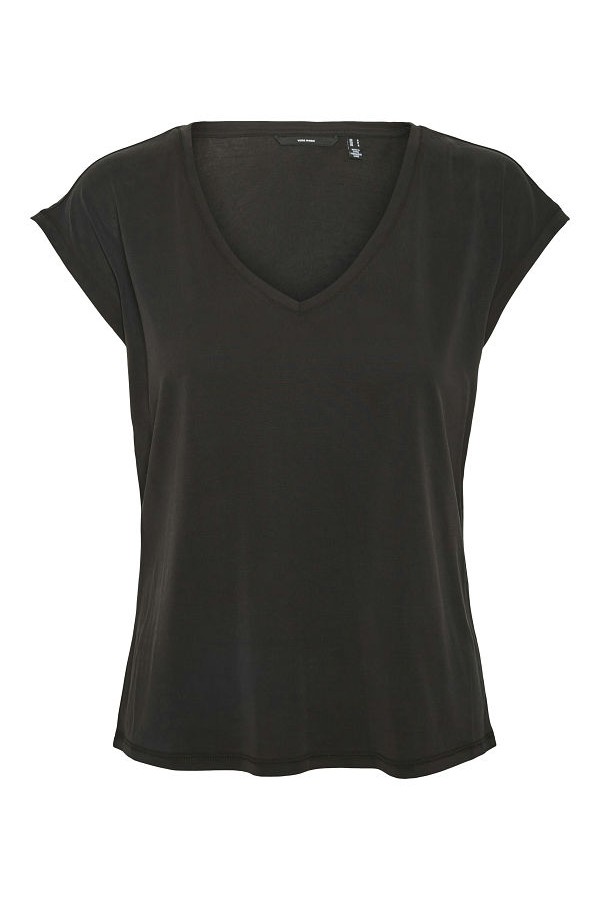 VMFILLI SS V-NECK TEE NOOS - ΜΑΥΡΟ