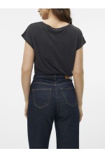 VMFILLI SS V-NECK TEE NOOS - ΜΑΥΡΟ