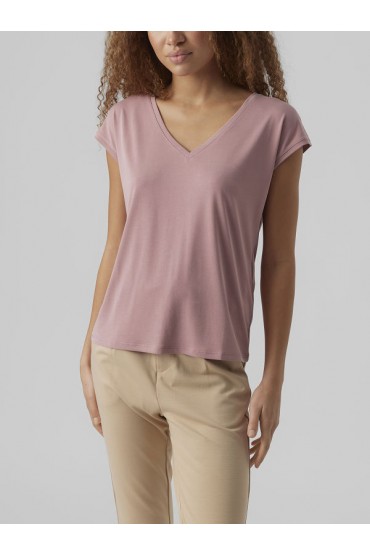 VMFILLI SS V-NECK TEE NOOS - ΡΟΖ