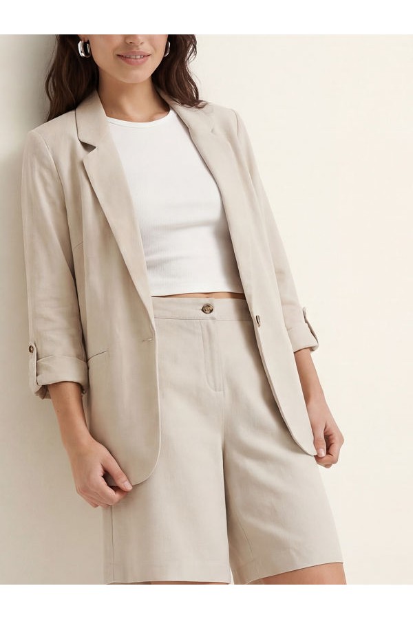 VMJESMILO 3/4 LOOSE BLAZER WVN GA NOOS - ΜΠΕΖ
