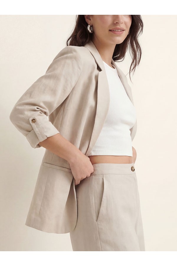 VMJESMILO 3/4 LOOSE BLAZER WVN GA NOOS - ΜΠΕΖ
