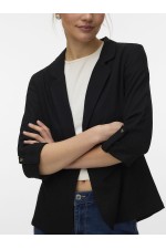 VMJESMILO 3/4 LOOSE BLAZER WVN GA NOOS - ΜΑΥΡΟ