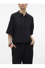 VMLINN 2/4 SHORT SHIRT WVN NOOS - ΜΑΥΡΟ