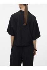VMLINN 2/4 SHORT SHIRT WVN NOOS - ΜΑΥΡΟ