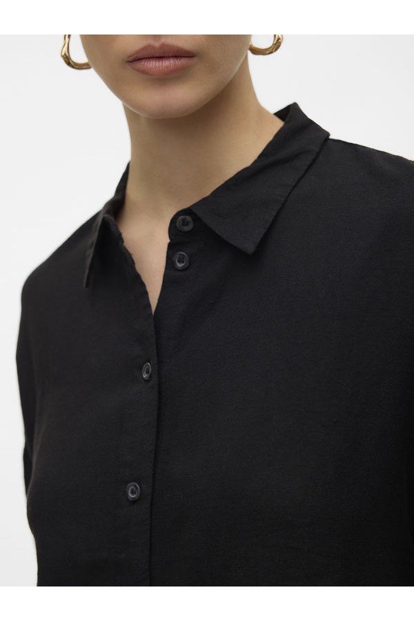 VMLINN 2/4 SHORT SHIRT WVN NOOS - ΜΑΥΡΟ