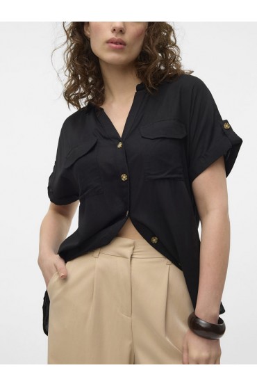 VMBUMPY SS SHIRT WVN GA NOOS - ΜΑΥΡΟ