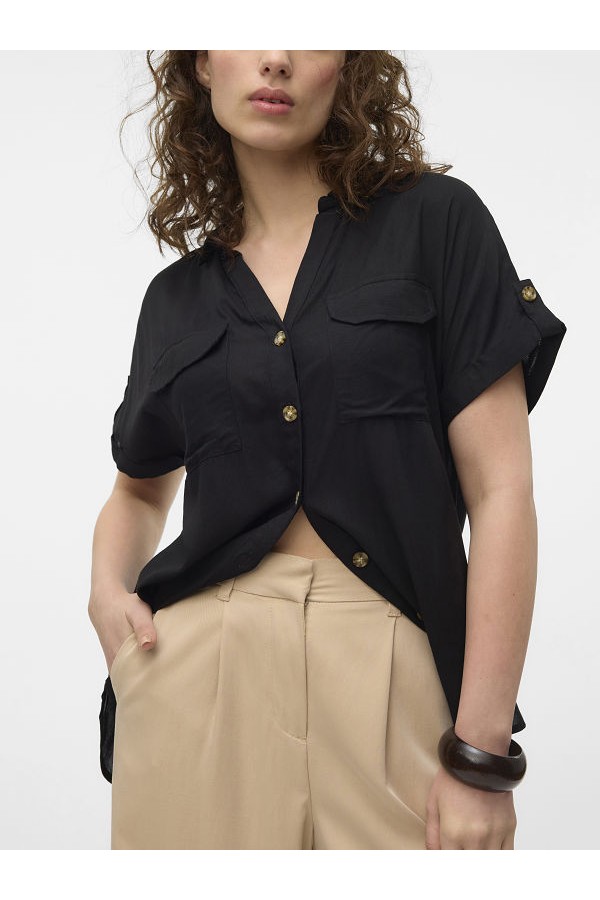 VMBUMPY SS SHIRT WVN GA NOOS - ΜΑΥΡΟ