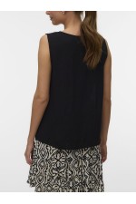 VMMENNY SL V-NECK TOP WVN BOO - ΜΑΥΡΟ