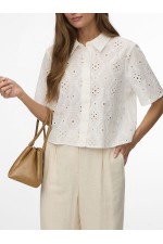 VMELIZA SHORT 2/4 SLEEVE SHIRT WVN NOOS - ΛΕΥΚΟ