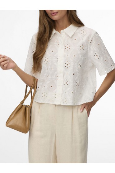 VMELIZA SHORT 2/4 SLEEVE SHIRT WVN NOOS - ΛΕΥΚΟ