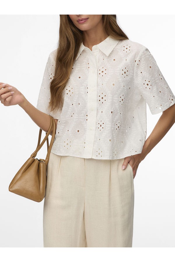 VMELIZA SHORT 2/4 SLEEVE SHIRT WVN NOOS - ΛΕΥΚΟ