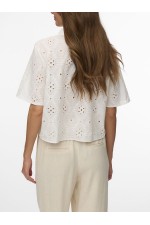 VMELIZA SHORT 2/4 SLEEVE SHIRT WVN NOOS - ΛΕΥΚΟ