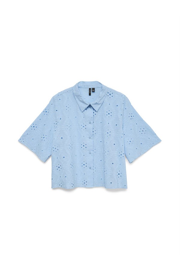 VMELIZA SHORT 2/4 SLEEVE SHIRT WVN NOOS - ΜΠΛΕ ΑΝΟΙΧΤΟ
