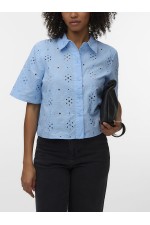 VMELIZA SHORT 2/4 SLEEVE SHIRT WVN NOOS - ΜΠΛΕ ΑΝΟΙΧΤΟ