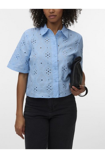 VMELIZA SHORT 2/4 SLEEVE SHIRT WVN NOOS - ΜΠΛΕ ΑΝΟΙΧΤΟ