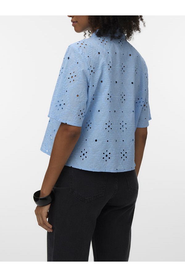 VMELIZA SHORT 2/4 SLEEVE SHIRT WVN NOOS - ΜΠΛΕ ΑΝΟΙΧΤΟ