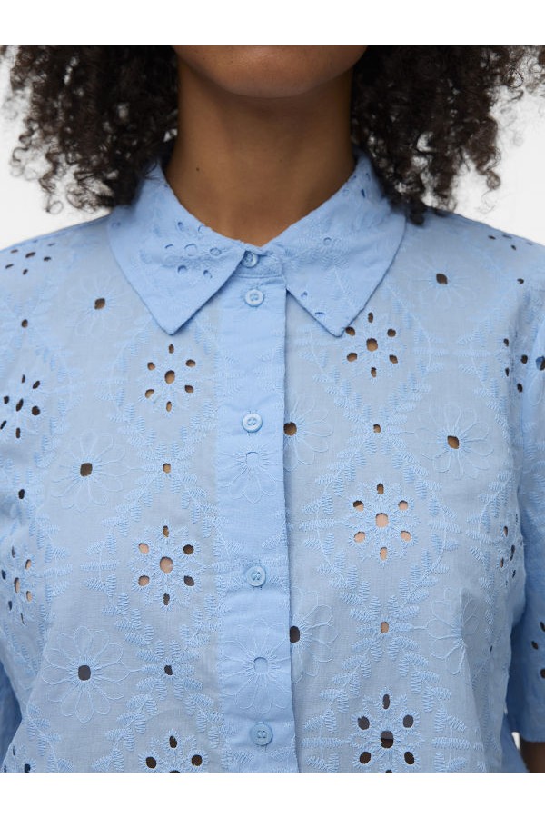 VMELIZA SHORT 2/4 SLEEVE SHIRT WVN NOOS - ΜΠΛΕ ΑΝΟΙΧΤΟ