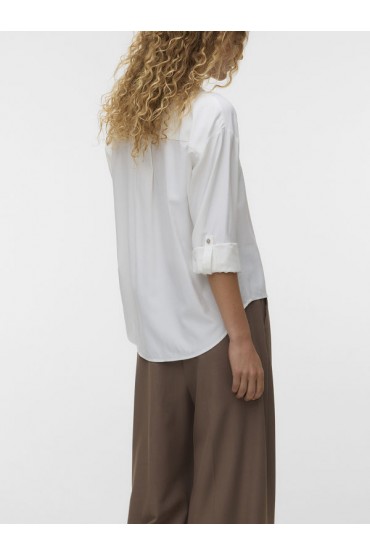 VMTARA LS SHIRT WVN - ΛΕΥΚΟ