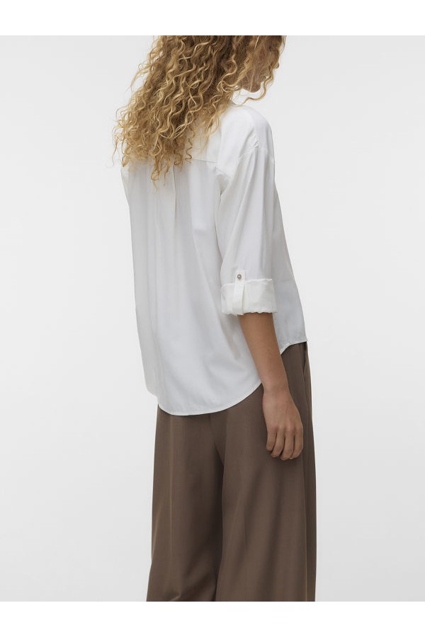 VMTARA LS SHIRT WVN - ΛΕΥΚΟ
